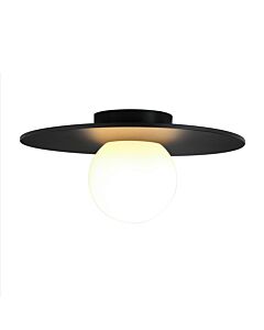 Nordlux - Siona - 2510016003 - Black Opal Glass IP44 Bathroom Ceiling Flush Light