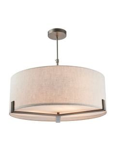 Endon Lighting - Hayfield - 72635 - Brushed Bronze Natural 3 Light Ceiling Pendant Light