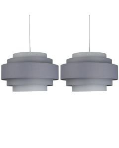 Pair of Grey Ombre 5 Tier Light Shades