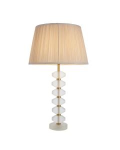 Endon Lighting - Annabelle - 98345 - Frosted Crystal Glass Oyster Table Lamp With Shade