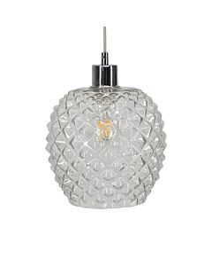 Baine - Clear Textured Glass Easy Fit Pendant Shade