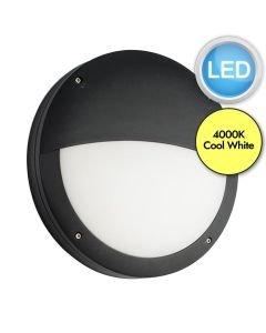 Saxby Lighting - Luik - 61652 & 61648 - LED Black Opal 18w Gear Tray Eyelid Casing Outdoor Bulkhead Light