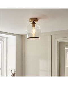 Endon Lighting - Ashcroft - 120622 - Aged Brass Clear Glass Flush Ceiling Light