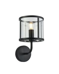 Endon Lighting - Hopton - 104193 - Black Clear Glass Wall Light