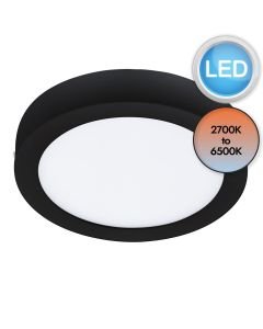 Eglo Lighting - Fueva-Z - 900108 - LED Black White IP44 Bathroom Ceiling Flush Light