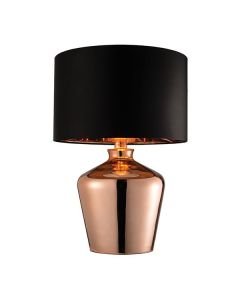 Endon Lighting - Waldorf - 61149 - Copper Glass Black Table Lamp With Shade