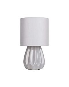 Geometric - Grey Ceramic Table Lamp with Matching Shade