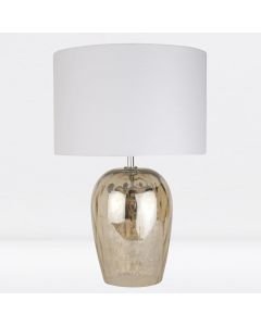 Dual Lit Beaded Glass Lamp with Ivory Shade