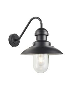 Endon Lighting - Hereford - 95980 - Black Clear Glass IP44 Outdoor Wall Light