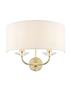 Endon Lighting - Nixon - 70562 - Brass Vintage White 2 Light Wall Light