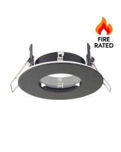 Saxby Lighting - Speculo - 99760 - Black Clear Glass IP65 Bathroom Recessed Fire Rated Ceiling Downlight