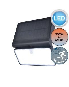 Lutec Connect - Tuda - 6935501330 - LED Black Clear IP44 Solar Outdoor Sensor Wall Light