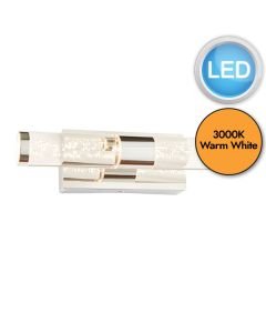 Endon Lighting - ESsence - 72612 - LED Chrome Clear 2 Light IP44 Bathroom Strip Wall Light