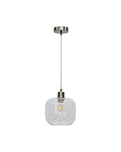 Bletch - Clear Glass with Satin Nickel Pendant Fitting