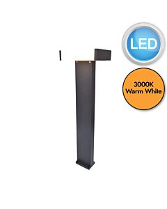 Lutec - Conroy - 7207001118 - LED Dark Grey Opal 2 Light IP44 Outdoor Post Light
