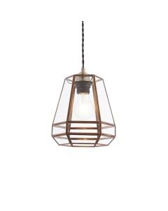 Endon Lighting - Stockheld - 73287 - Antique Solid Brass Clear Glass Easy Fit Pendant Shade
