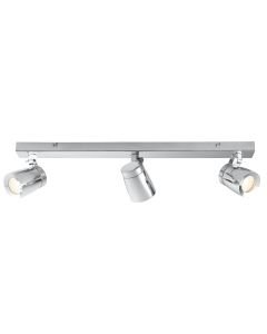 Saxby Lighting - Knight - 39168 - Chrome Clear Glass 3 Light IP44 Bar Bathroom Ceiling Spotlight
