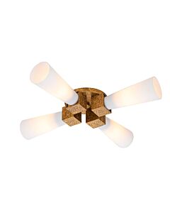 Elstead Lighting - Kristy - KRISTY-4P-DG-OPAL - Distressed Gold Opal Glass 4 Light Flush Ceiling Light