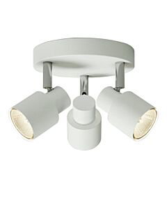 Irwin - White 3 Light IP44 Bathroom Round Spotlight Plate