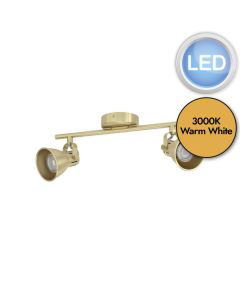 Eglo Lighting - Seras - 900171 - LED Brushed Brass Gold 2 Light Ceiling Spotlight