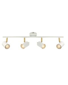 Endon Lighting - Gull - 59933 - White Satin Brass 4 Light Ceiling Spotlight
