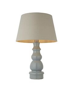 Endon Lighting - Provence - 103377 - Blue Grey Satin Nickel Ceramic Table Lamp With Shade