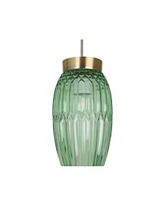 Facet - Antique Brass with Green Faceted Glass Pendant Shade