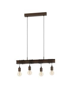 Eglo Lighting - Townshend 4 - 43523 - Antique Brown Black 4 Light Bar Ceiling Pendant Light