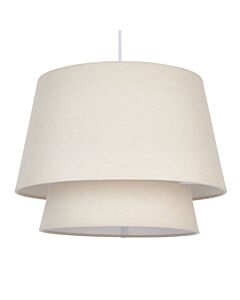 Ambra - Two Tier Natural Linen Easy Fit Pendant Shade