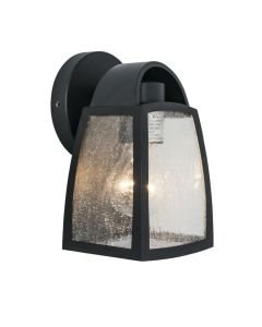 Lutec - Kelsey - 5273701012 - Black Clear Seeded Glass IP44 Outdoor Wall Light