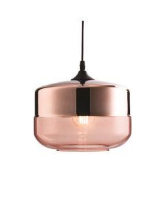 Endon Lighting - Willis - 60182 - Cognac Glass Copper Ceiling Pendant Light