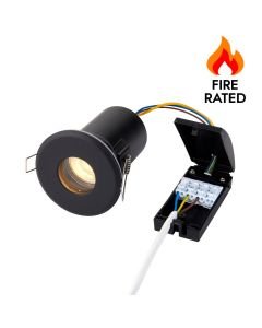 Saxby Lighting - ShieldPLUS - 101344 - Black IP65 Bathroom Recessed Fire Rated Ceiling Downlight