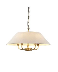Endon Lighting - Lille - 112956 - Antique Brass Natural 5 Light Ceiling Pendant Light