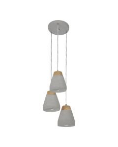 Eglo Lighting - Tarega - 95526 - Grey Wood 3 Light Ceiling Pendant Light