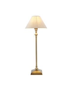 Endon Lighting - Lille - 118122 - Antique Brass Natural Table Lamp With Shade