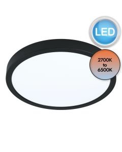 Eglo Lighting - Fueva-Z - 98847 - LED Black White IP44 Bathroom Ceiling Flush Light