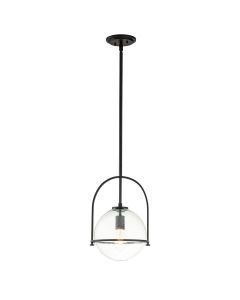Quintiesse - Somerset - QN-SOMERSET-P-C-BK - Black Clear Seeded Glass Ceiling Pendant Light