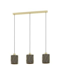 Eglo Lighting - Corojal - 390207 - Gold Brass Cappuccino 3 Light Bar Ceiling Pendant Light