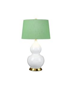 Elstead Lighting - Isla - ISLA-AB-TL-GREEN - White Aged Brass Green Ceramic Table Lamp With Shade