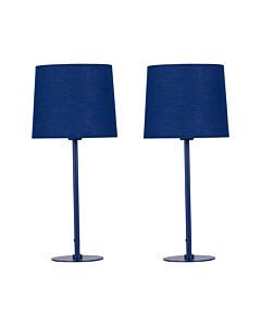 Colours - Set of 2 Navy Blue 40cm Lamps