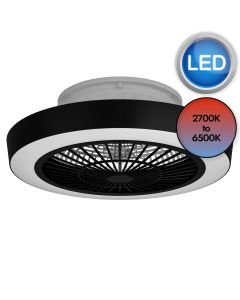 Eglo Lighting - Sazan - 35096 - LED Black White Milky 3 Light Ceiling Fan