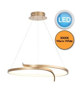 Endon Lighting - Rafe - 90323 - LED Gold White Ceiling Pendant Light