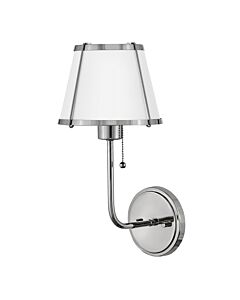 Hinkley Lighting - Clarke - HK-CLARKE1-PN-WH - Nickel White Wall Light