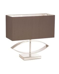 Endon Lighting - Tramini - TRAMINI - Silver Taupe Table Lamp With Shade