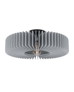 Eglo Lighting - Palombaia - 900832 - Black Grey Wood Flush Ceiling Light