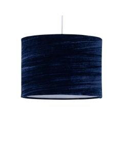 Modern Navy Blue Crushed Velvet 33cm Easy Fit Ceiling Light Shade Pendants