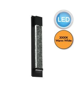 Eglo Lighting - Villagrazia - 98154 - LED Black Clear Glass 2 Light IP44 Outdoor Wall Washer Light