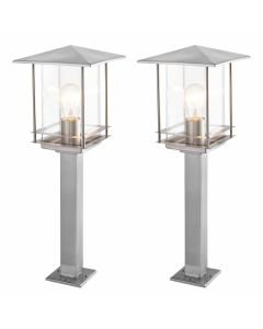 Set of 2 Ripley - Stainless Steel IP44 Outdoor 50cm Post Lights