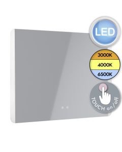 Eglo Lighting - Buenavista 2 - 99854 - LED Silver Mirrored Glass 4 Light IP44 Touch Bathroom Mirror