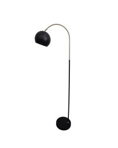 Jason - Black with Brass Arched Floor Lamp